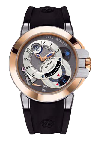 Review Replica Harry Winston Ocean Excenter Alarm 400 / MMAC44RZC.K watch - Click Image to Close